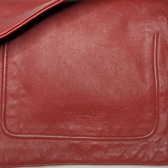 KENNETH COLE REACTION | Genuine Leather Red Shoulder Bag Purse - Picture 3 of 10